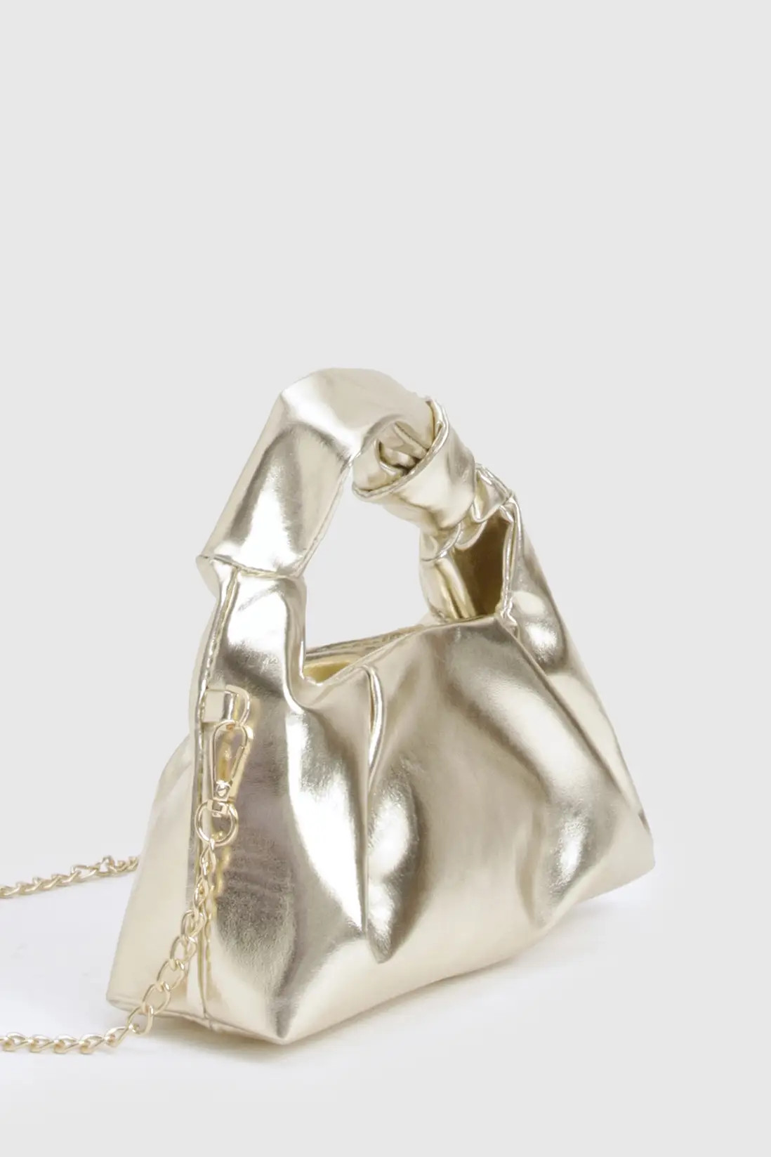 Metallic PU Knot Grab Bag | boohoo (US & Canada)