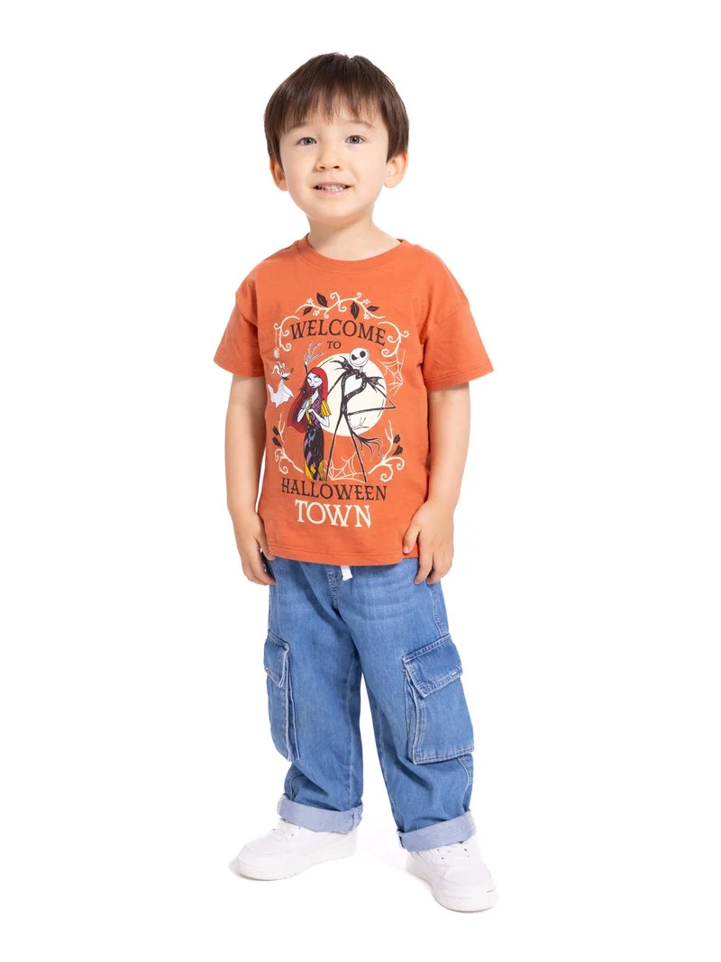 Nightmare Before Christmas Toddler Girls Halloween Crewneck Tee with Short Sleeves, Sizes 12M-5T | Walmart (US)