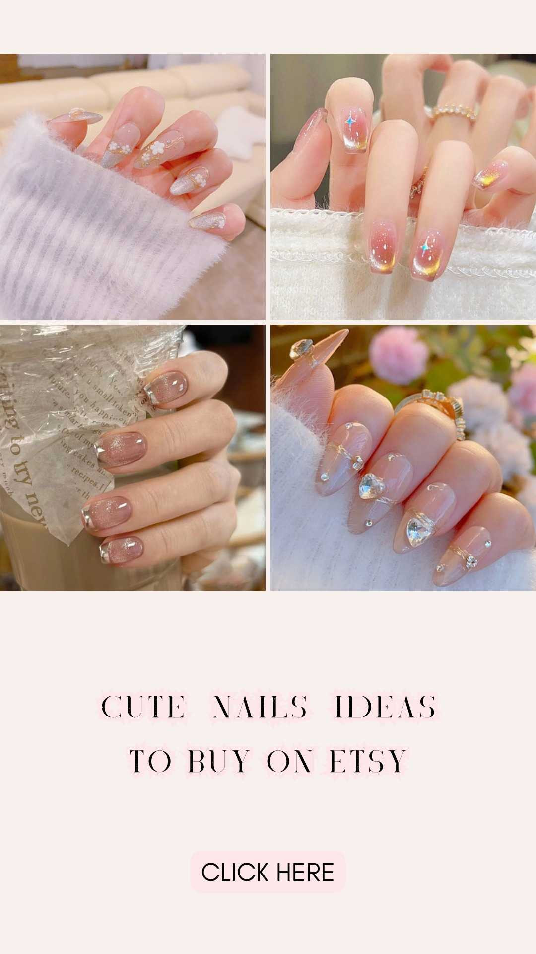 Looking for cute nails that are easy to apply and look fabulous? Check out these stunning press-on nails from Etsy! Perfect for any occasion, these nails feature beautiful designs in light and neutral colors. They're a game-changer for anyone who loves nailsart but doesn't haver time for the salon. Shop these amazing Etsy finds now!

#LTKFindsUnder50 #LTKBeauty