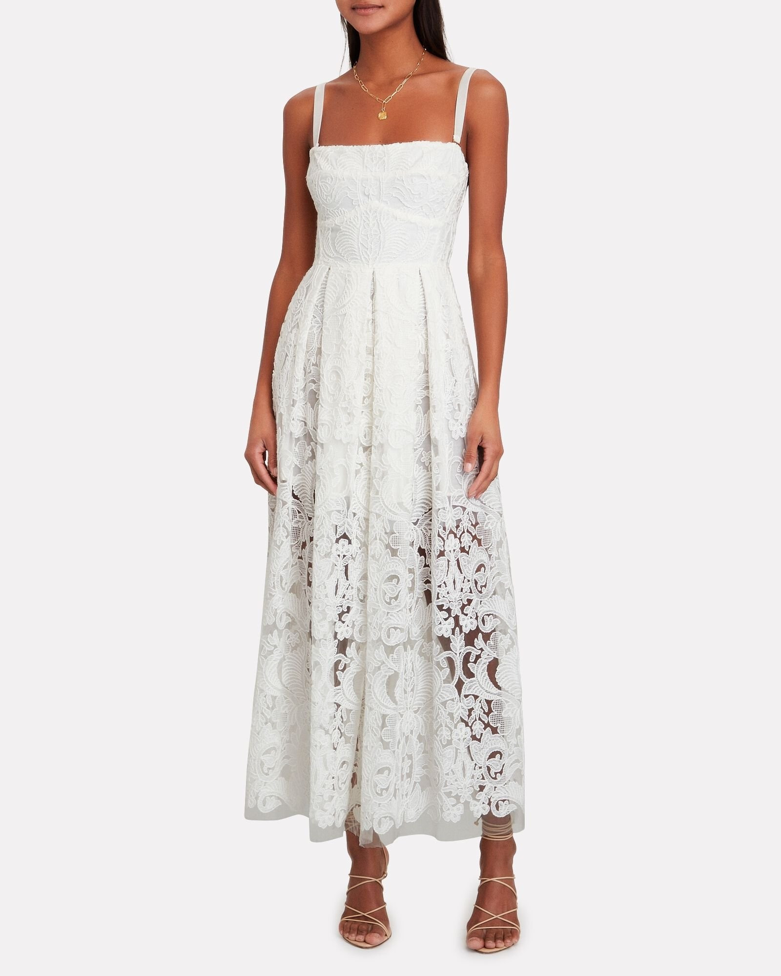 Ariana Sleeveless Lace Midi Dress | INTERMIX