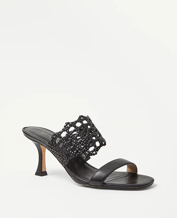 Woven Leather Mule Sandals | Ann Taylor (US)