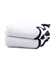 Made In Turkey Set Of 2 Cotton Scalloped Edge Hand Towels | Bed & Bath | Marshalls | Marshalls