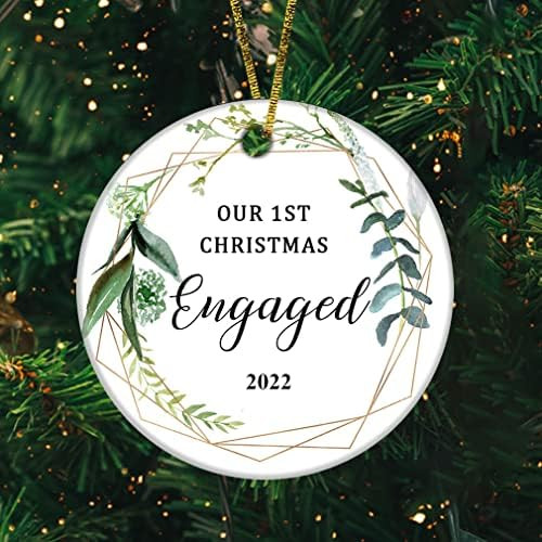 JUPPE Our First Christmas Engaged 2022 Ornament Mr & Mrs Newlywed Decorations Romantic Couples Newly | Amazon (US)