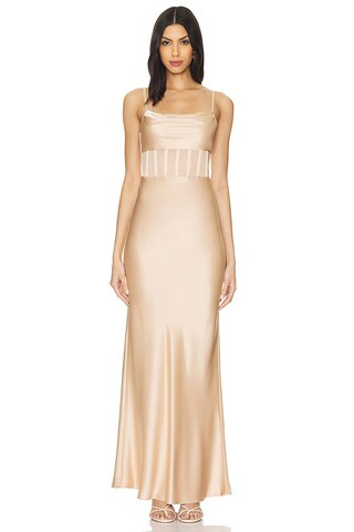Alice + Olivia Valentina Maxi Dress in Almond from Revolve.com | Revolve Clothing (Global)