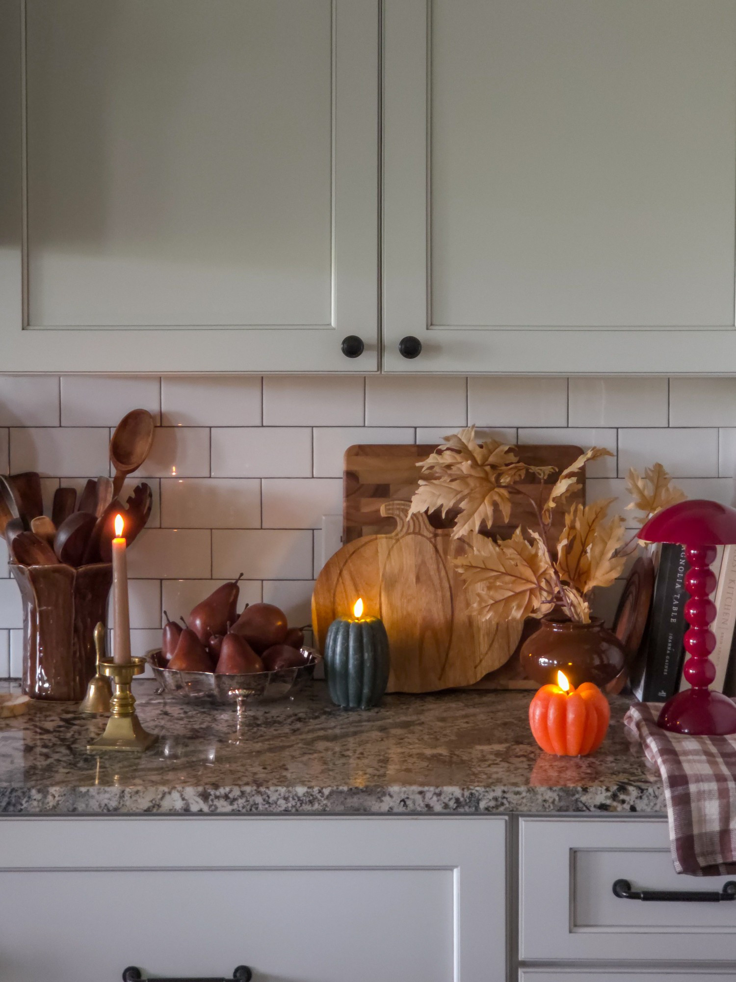 Fall details in the kitchen.  I'm loving woods, candles, lamps, a bit of sparkle.

#LTKSeasonal #LTKHome