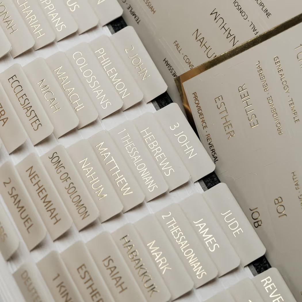 UPAFEXXI-Laminated Bible Tabs with Book Summaries(Gold Foil Embossed Lettering), Bible Tabs for W... | Amazon (US)