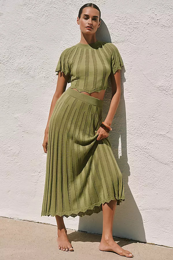 Celandine Sunray Knit Midi Skirt | Anthropologie (US)