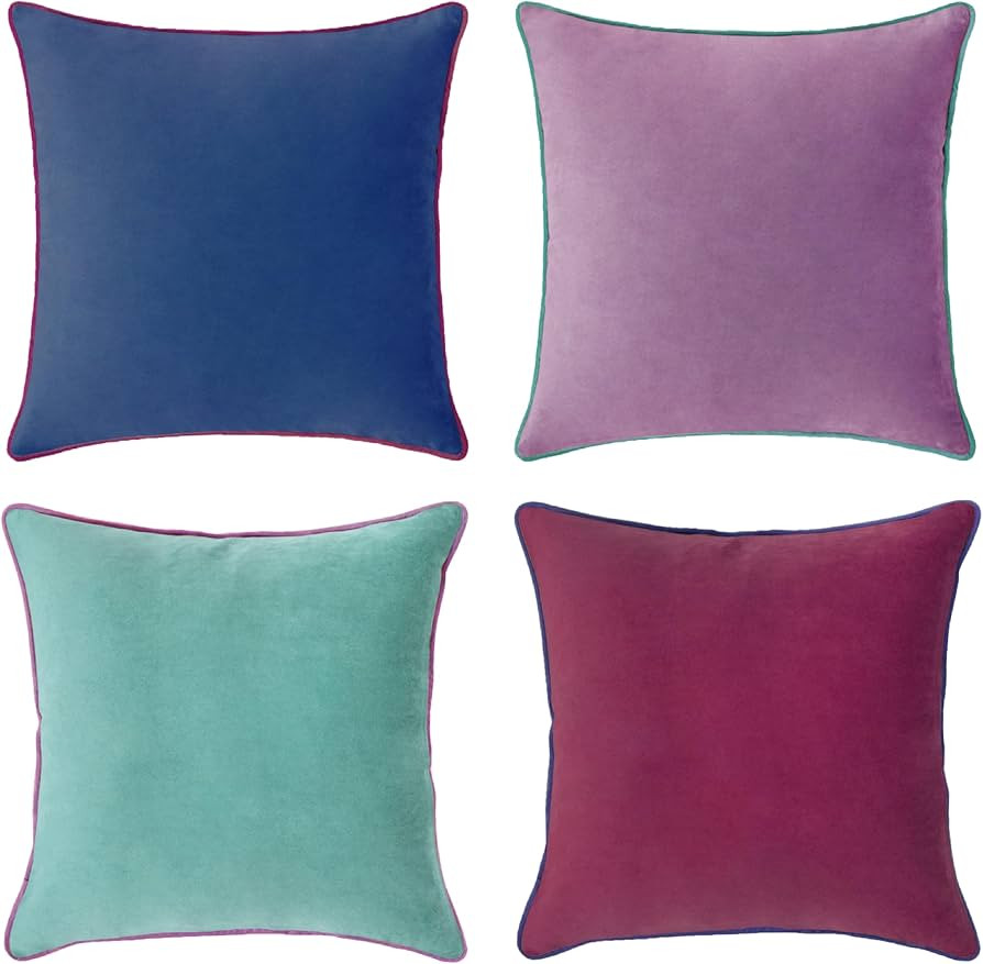 MONDAY MOOSE Decorative Throw Pillow Covers Cushion Cases, Set of 4 Soft Velvet Modern Double-Sid... | Amazon (US)