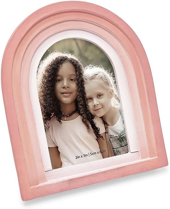 Isaac Jacobs 2x3 Vertical Pink Arc Resin Picture Frame with Gradient Design, Decorative Photo Fra... | Amazon (US)