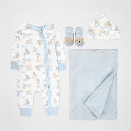 Baby Essentials Baby Boys 4-pc. Baby Clothing Set, 3 Months, Blue | JCPenney