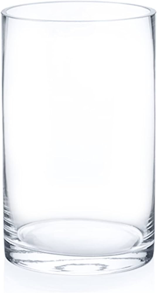 Enova Floral Clear Glass Cylinder Vase 6 x 10 Inches Round Flower Vase, Pillar Candle Floating Ca... | Amazon (US)