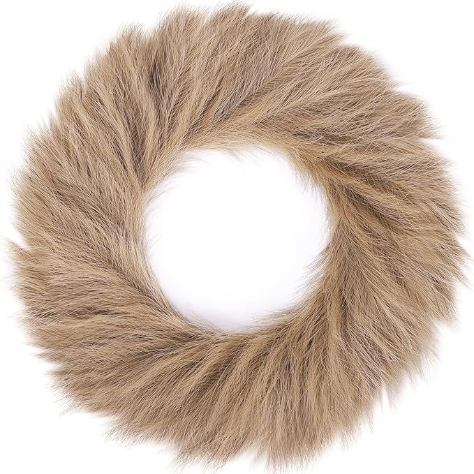 24'' Pampas Grass Wreath, Pampas Wreath, Boho Wreath, Artificial Pampas Wreath for All Seasons, B... | Amazon (US)