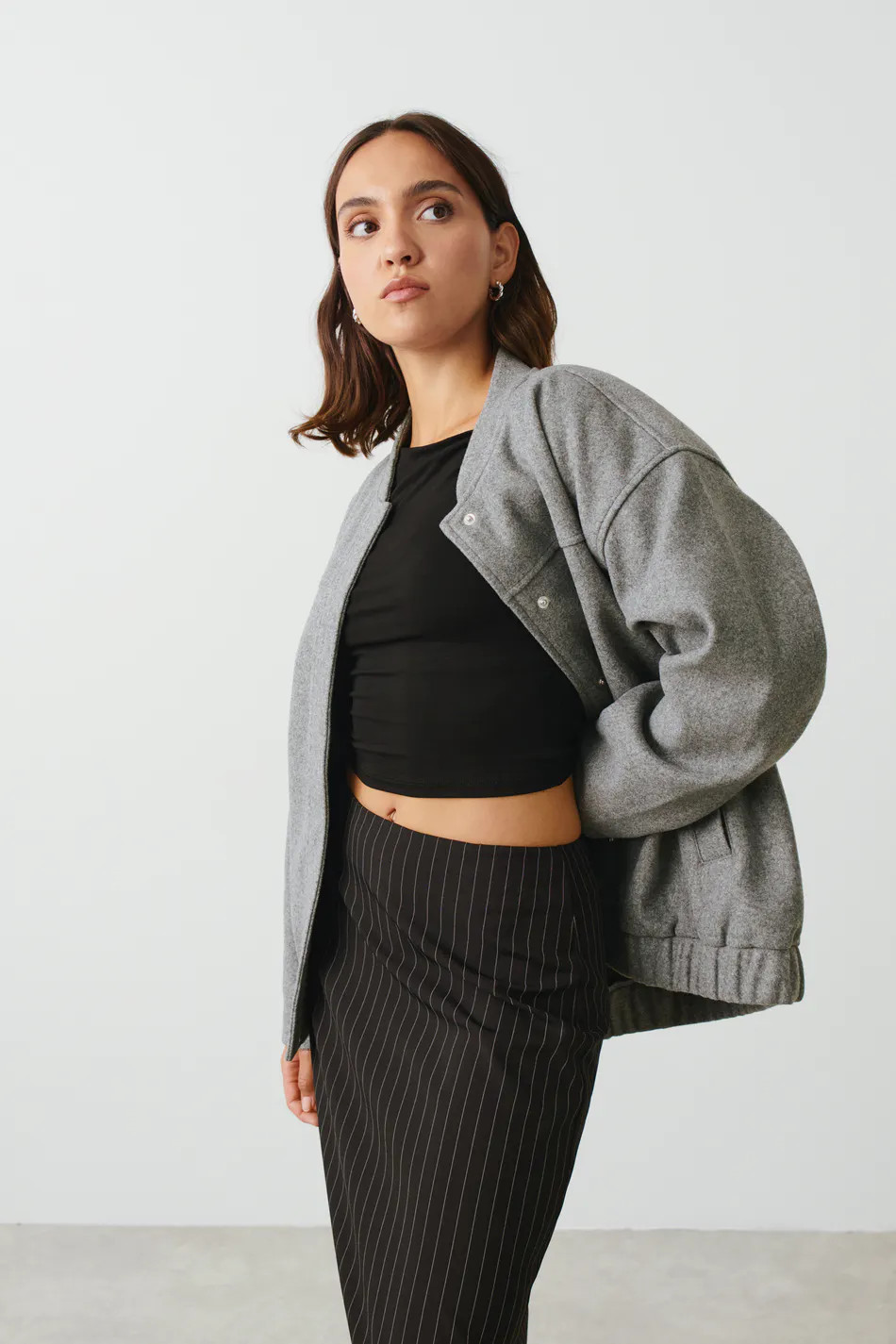 Chunky bomber jacket - Grau - Dame - Gina Tricot | Gina Tricot SE