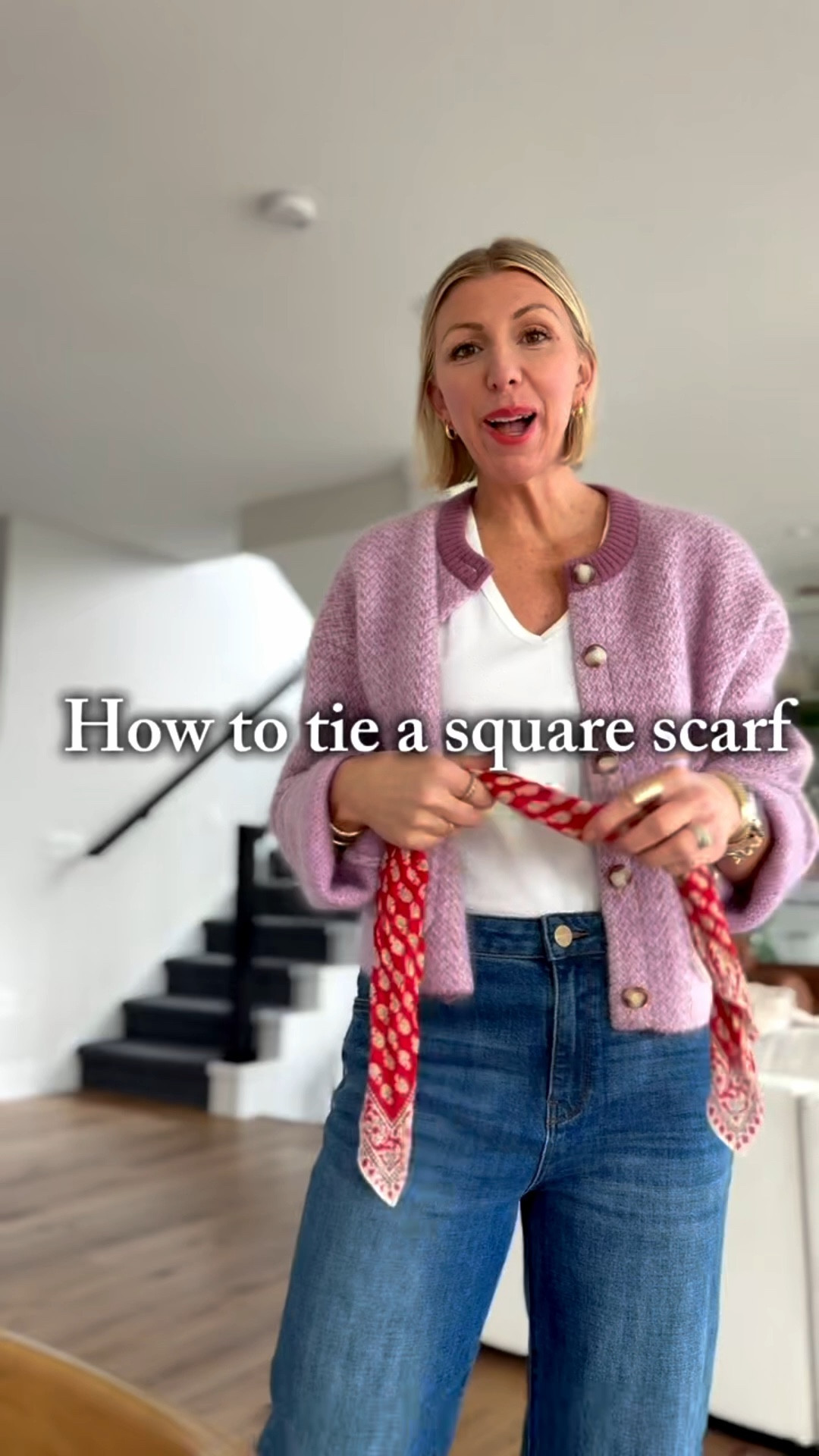 How to tie a square neck scarf!
My favorite accessory to elevate any outfit!

#LTKgrwm #LTKootd #LTKOver40