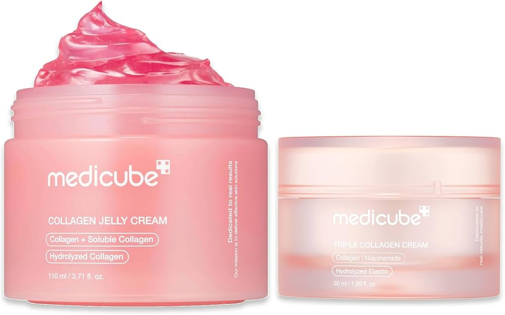 medicube Viral Collagen Big Size Duo: Collagen Jelly Cream 110ml and Triple Collagen Cream | Niac... | Amazon (US)