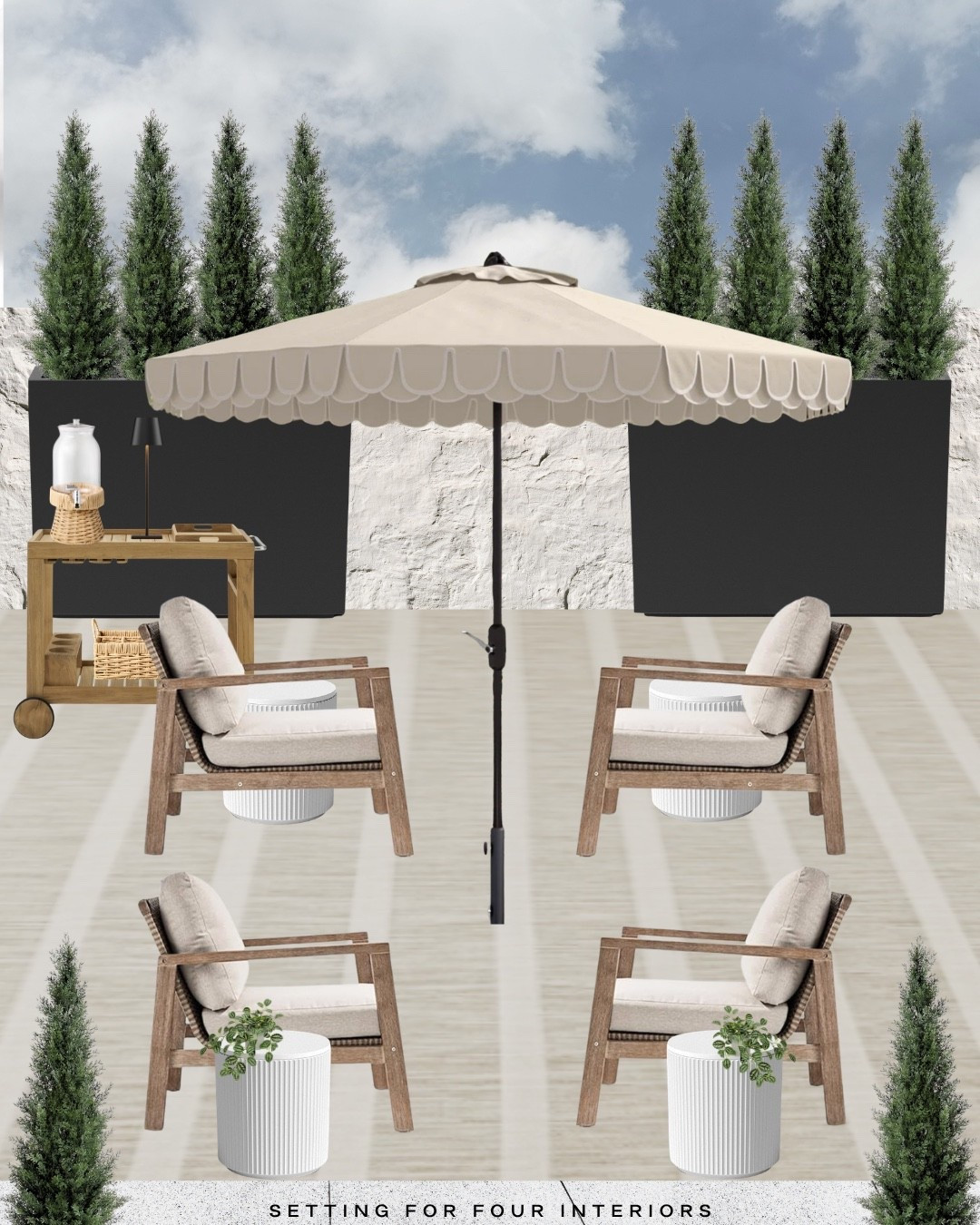 Modern patio decor and furniture furniture, designer picks. Affordable designer finds from Amazon, Target, Walmart and Wayfair. Pottery Barn style, neutral aesthetic, home decor, sale, Organic modern, transitional, traditional, minimalist, farmhouse, outdoor faux cedar trees, outdoor rug, bar cart, outdoor lamp, lighting, lanterns, drink dispenser, outdoor pillow, outdoor planter, outdoor chair, club chair, West Elm style

#LTKsummer #LTKsale #LTKhome
