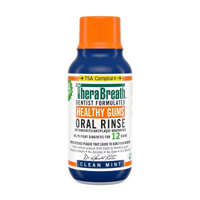 TheraBreath Healthy Gums Mouthwash Antigingivitis - Clean Mint - Travel Size - 3 fl oz | Target