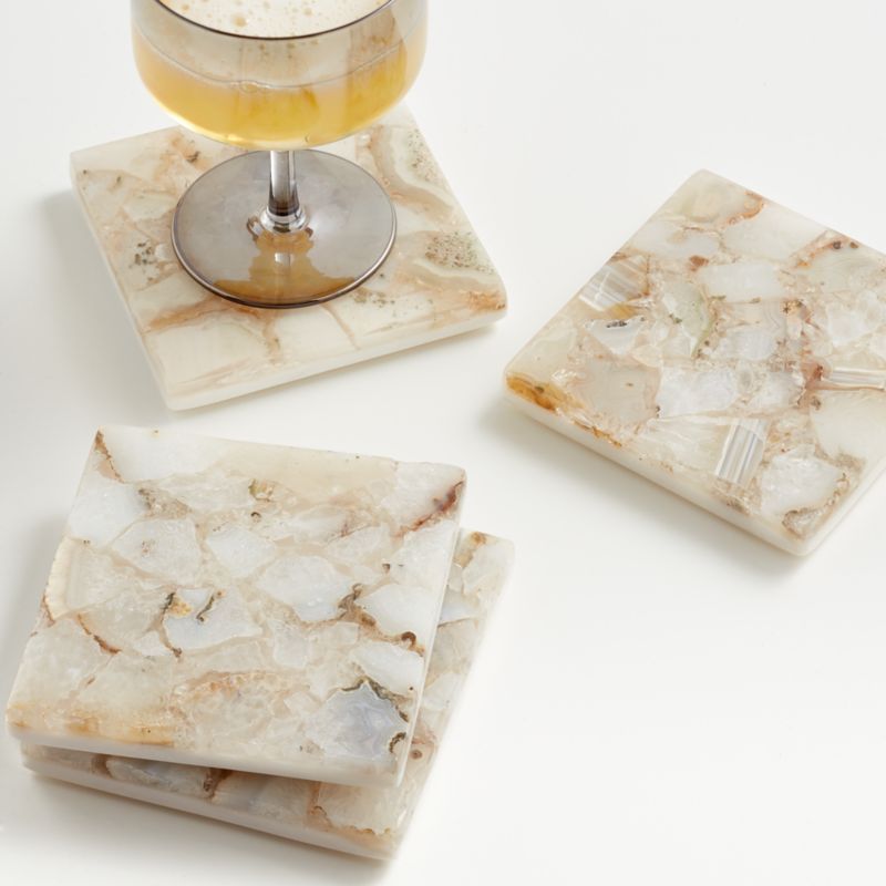 Marcella Agate Coasters, Set of 4 + Reviews | Crate and Barrel | Crate & Barrel