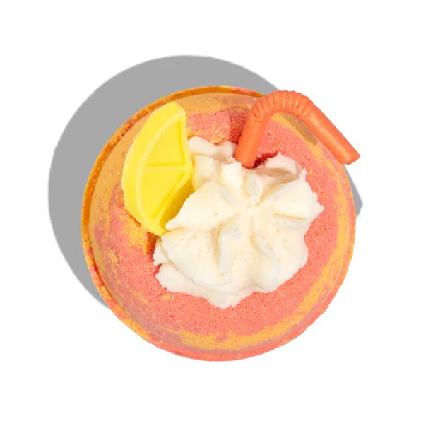 Peachy Lemon Chardonn-Yay! Mocktail Bath Bomb | Nectar Bath Treats