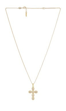 Natalie B Jewelry Cara Cross Necklace in Gold from Revolve.com | Revolve Clothing (Global)