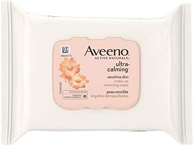 Aveeno Ultra Calming Oil-Free Makeup Remover Wipes, Facial Wipes for Sensitive Skin, 25 Count | Amazon (CA)