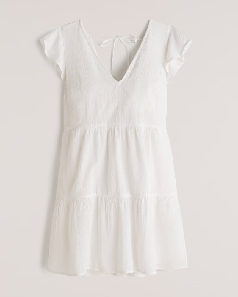 Ruffle Sleeve Trapeze Mini Dress | Abercrombie & Fitch (US)