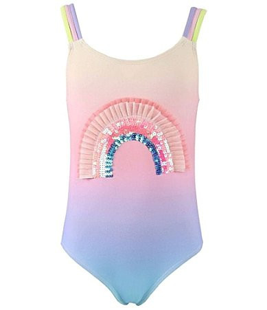 Lola The Boys LittleBig Girls Ombre Rainbow 1-Piece Swimsuit - 6 | Dillard's