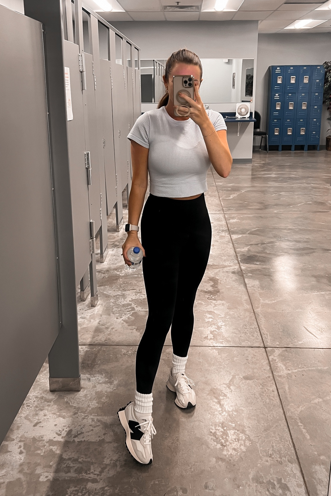 Gym outfit idea from TikTok LOL wearing a M in the top - could have been a small ish. New Balance / Slouch Socks / Amazon / Target / Fitness Gift idea 

#LTKfitness #LTKfindsunder100 #LTKfindsunder50