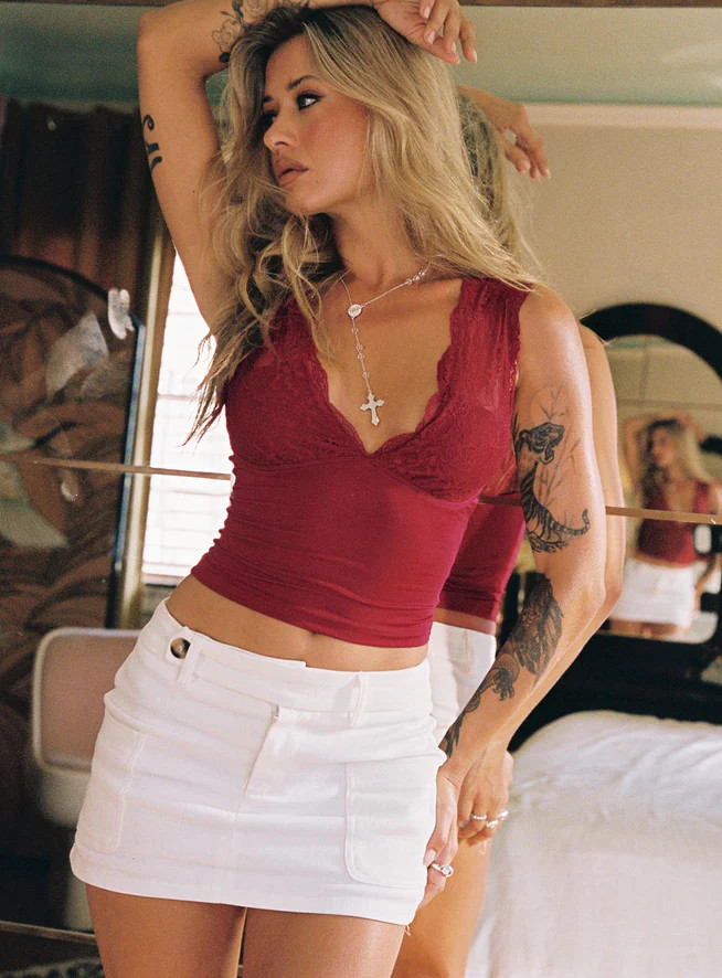 Brinnley Mini Skirt White | Princess Polly US