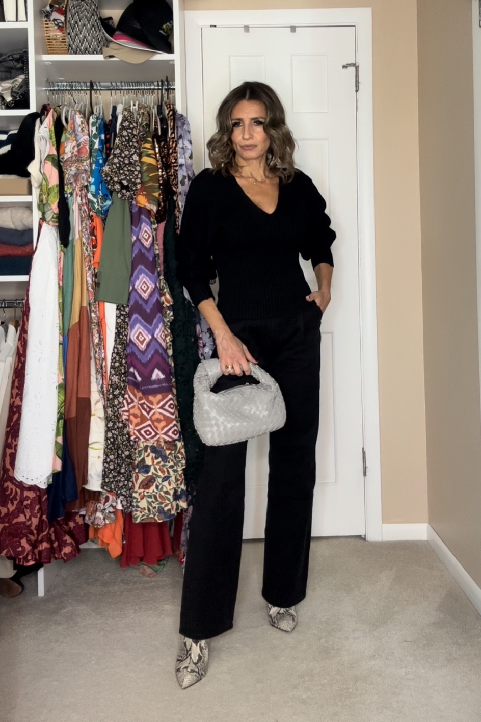 These pleated denim black pants are a great piece for casual and chic look! It fits true to size, and they are on sale with code AFLTK

My favorite heeled boots for Fall/Winter. Super comfortable and fits true to size 

Sweater fits true to size and it is not a warm material. It’s a heavy stretchy sweater .

#LTKover40 #LTKstyletip #LTKSale