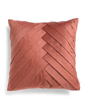 20x20 Central Pleated Velvet Pillow | TJ Maxx