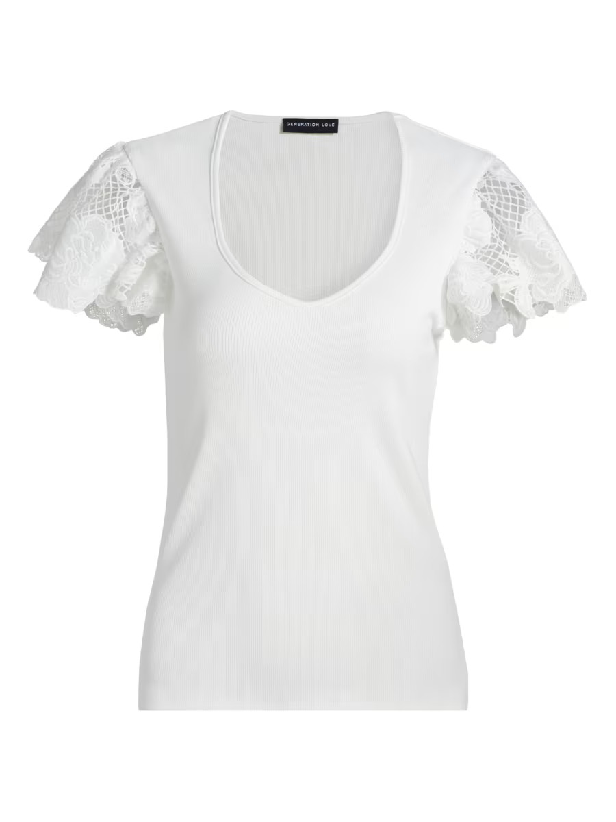 Kika Jersey Lace Sweetheart T-Shirt | Saks Fifth Avenue