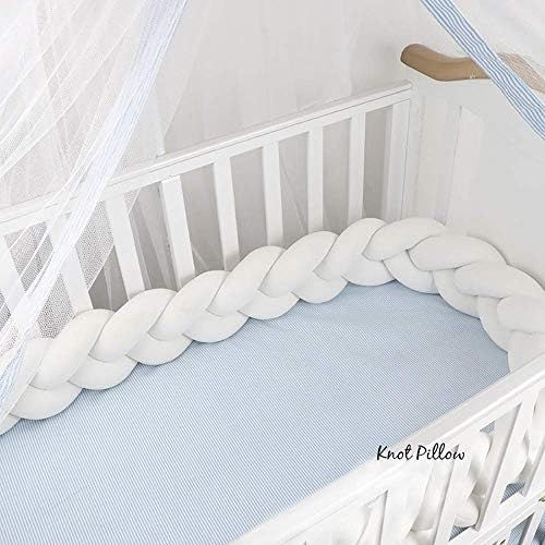 Baby Crib Bumpers Soft Knotted Pillow Baby Braided Bumpers Decorative Baby Bedding Sheets Crib Bumpe | Amazon (US)