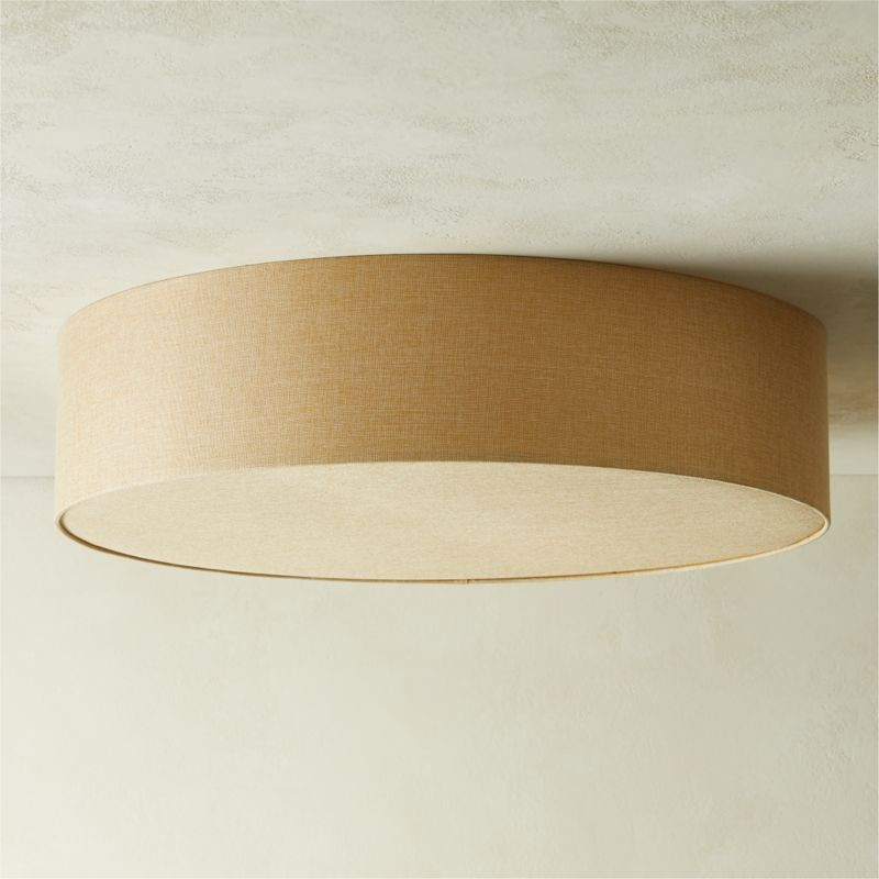 Drum Jute Flush Mount Light 34" + Reviews | CB2 | CB2
