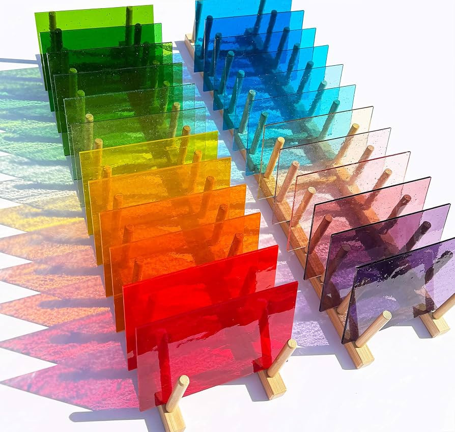 LITMIND 24 Sheets Transparent Stained Glass Variety Pack \u2013 Vibrant Rainbow Mix 6 x 4 Inch Sm... | Amazon (US)