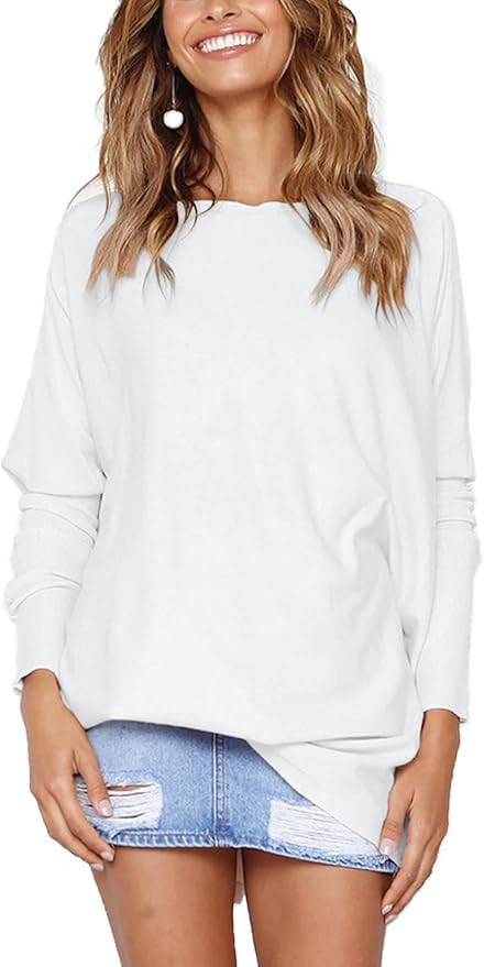 LIYOHON Oversized T Shirts for Women Tunic Tops to Wear with Leggings Long Sleeve Fall Sweaters D... | Amazon (US)
