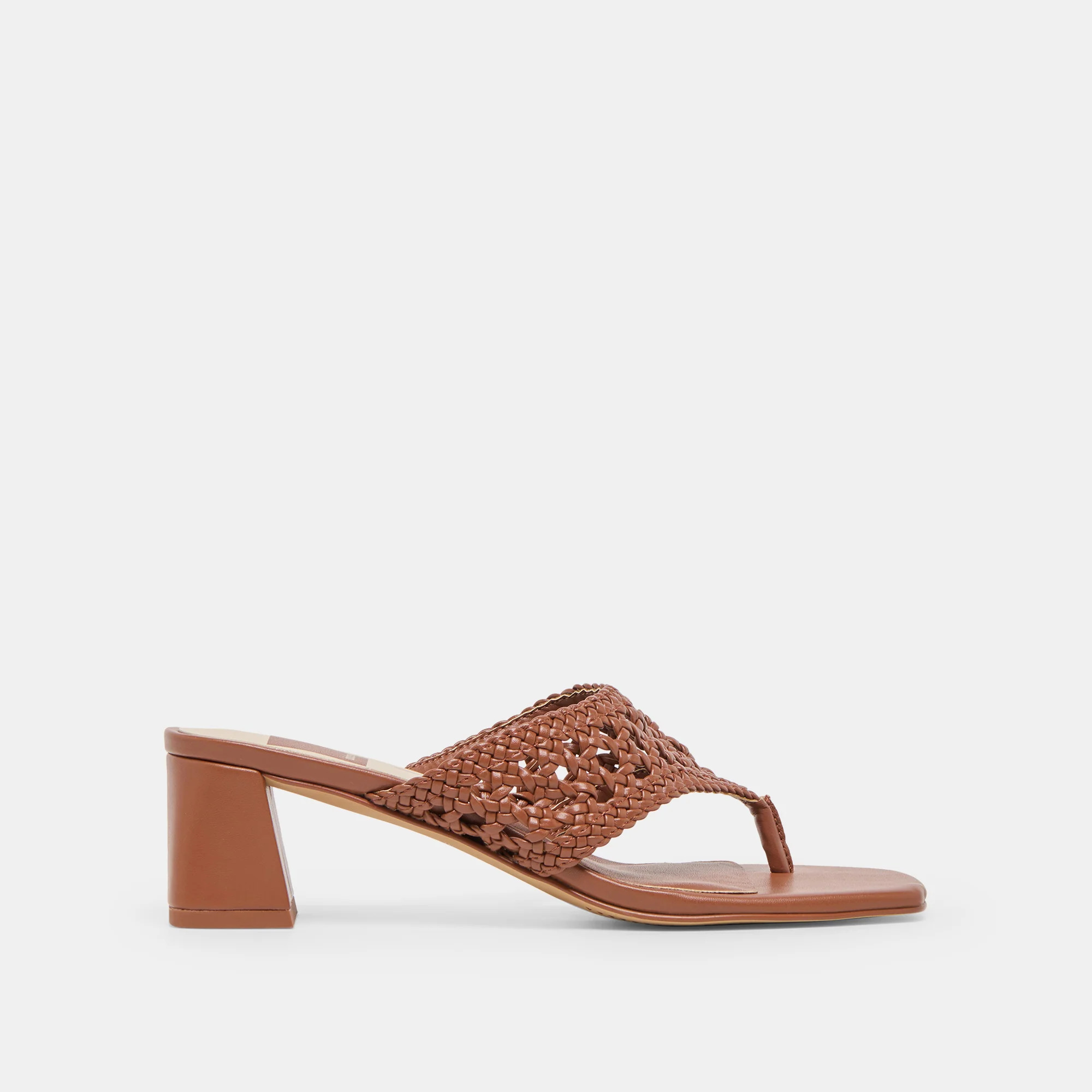Barlo Cognac Woven Stella Heels | Dolce Vita | DolceVita.com