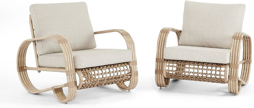 Ulax Furniture Outdoor Sectional Conversation Sofa Set Club Chair Collection Aluminum Cushioned S... | Amazon (US)