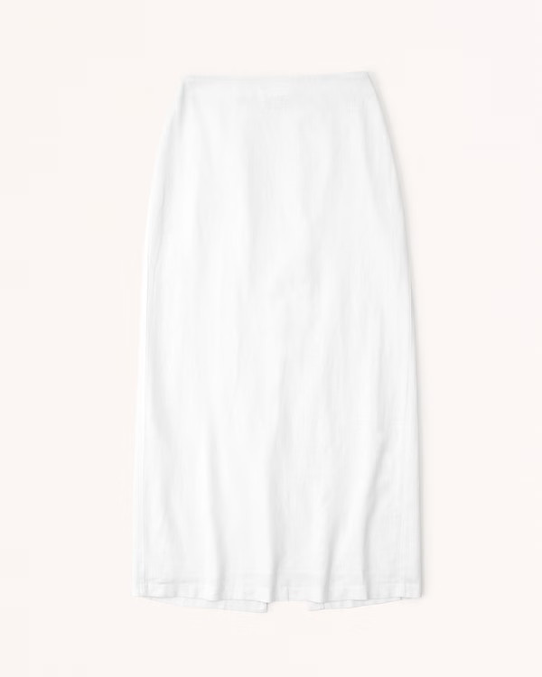 Linen-Blend Column Maxi Skirt | Abercrombie & Fitch (US)
