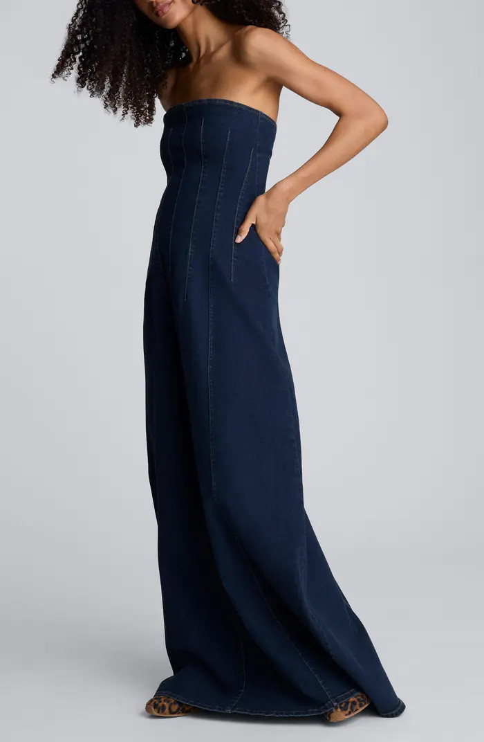 Seamed Strapless Denim Maxi Dress | Nordstrom