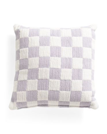 20x20 Checkerboard Chenille Pillow | TJ Maxx
