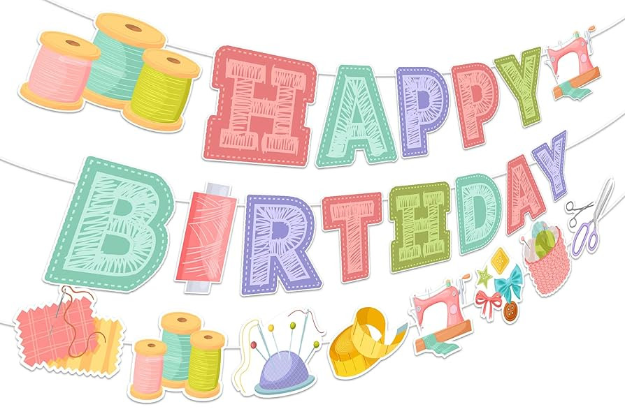 Sewing Banner Garland, Sewing Happy Birthday Banner Sewing Tool Tailor Garland DIY Required Craft... | Amazon (US)