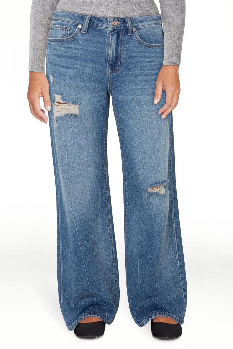 Celebrity Pink Women's and Women's Plus Relaxed High Rise Wide Leg Jeans, Sizes 1-24 | Walmart (US)