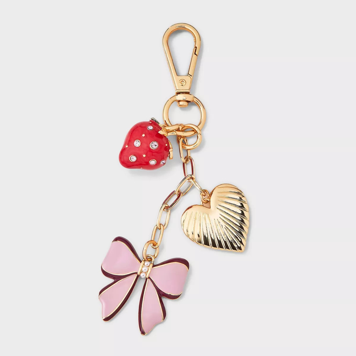 Strawberry Bow Heart Bag Charm - A New Day™ | Target