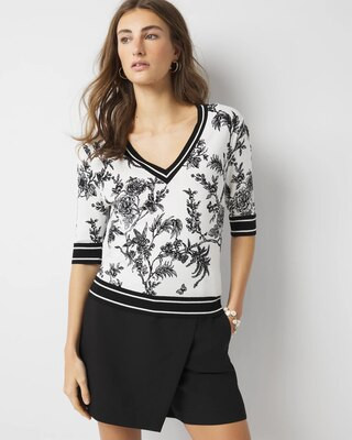 Floral Printed Sweater | White House Black Market