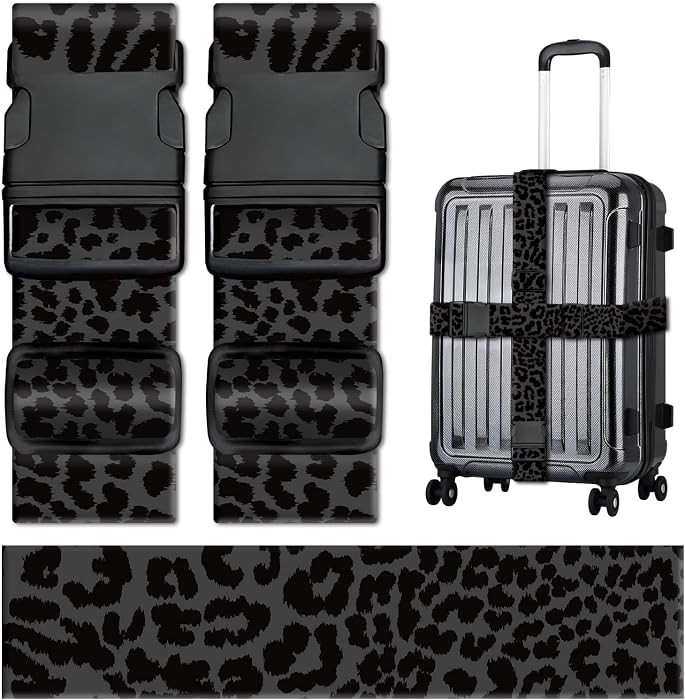 2 Pack Luggage Straps for Suitcases, Adjustable Travel Suitcase Belts, Colorful Travel Packing St... | Amazon (US)