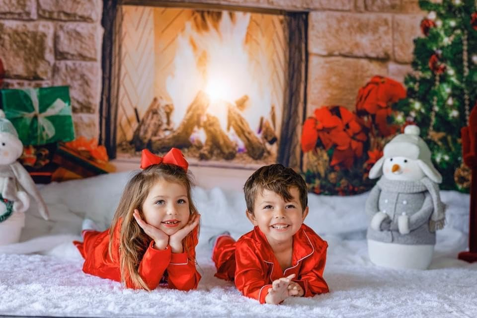 Schbbbta Christmas Family Silk Pajamas Matching Sets Long Sleeve Pj Set Satin Button Down Holiday... | Amazon (US)