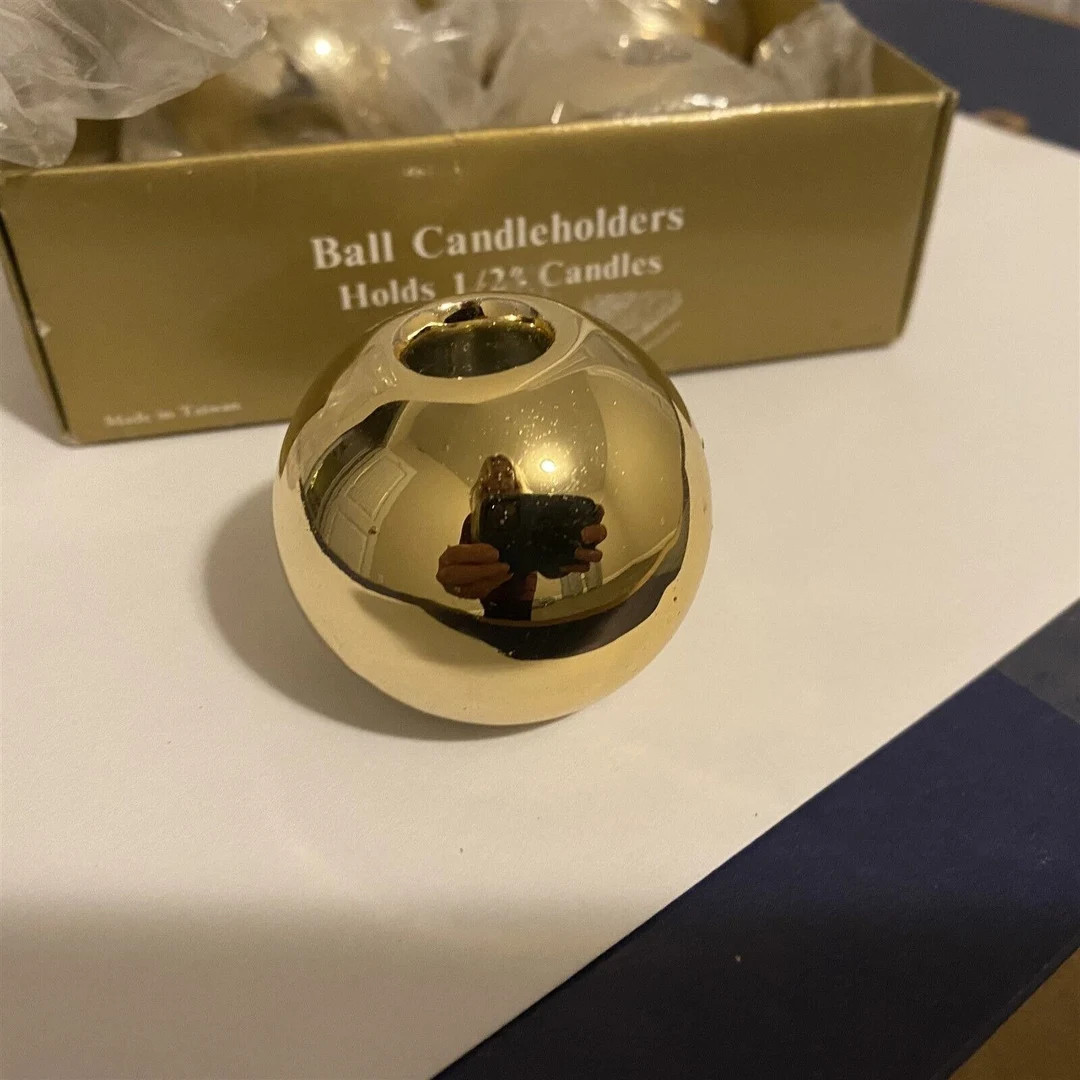 Vintage Colonial Candle of Cape Cod Gold Ball Mini Taper Candleholders Christmas - Etsy | Etsy (US)