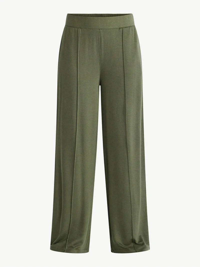 Time and Tru Women's Knit Wide Leg Pants, Sizes XS-XXXL - Walmart.com | Walmart (US)