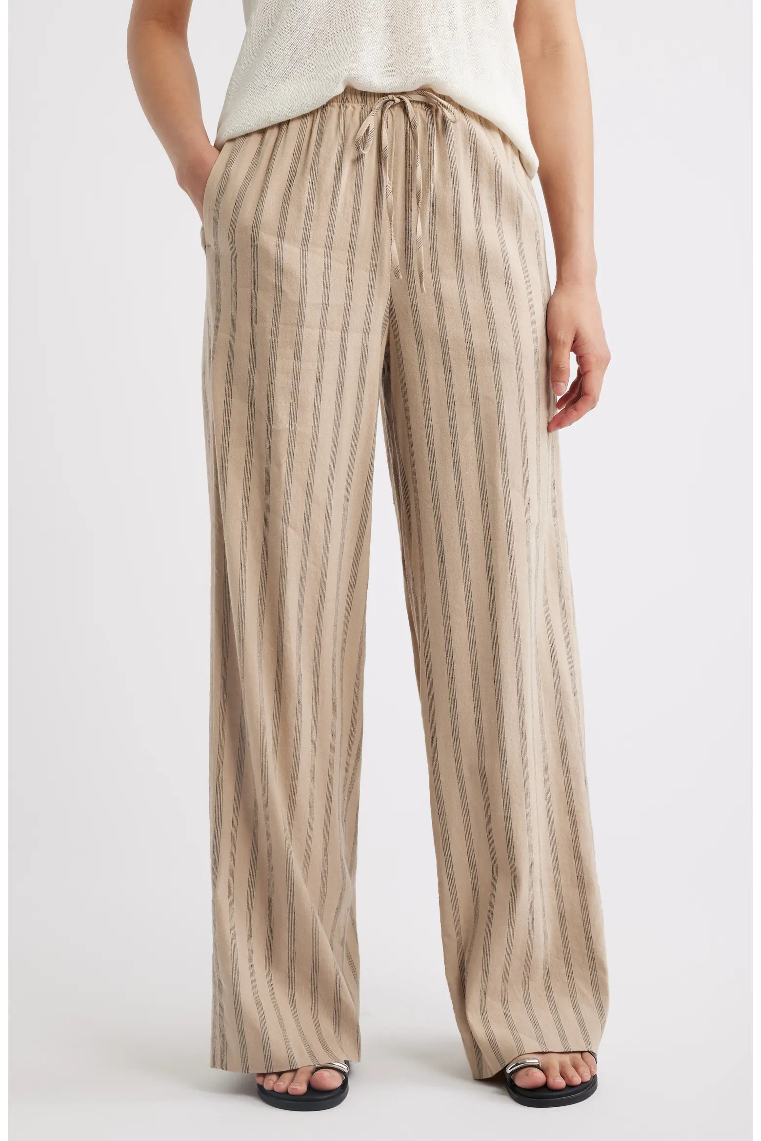 Linen Blend Drawstring Pants (Women) | Nordstrom | Nordstrom